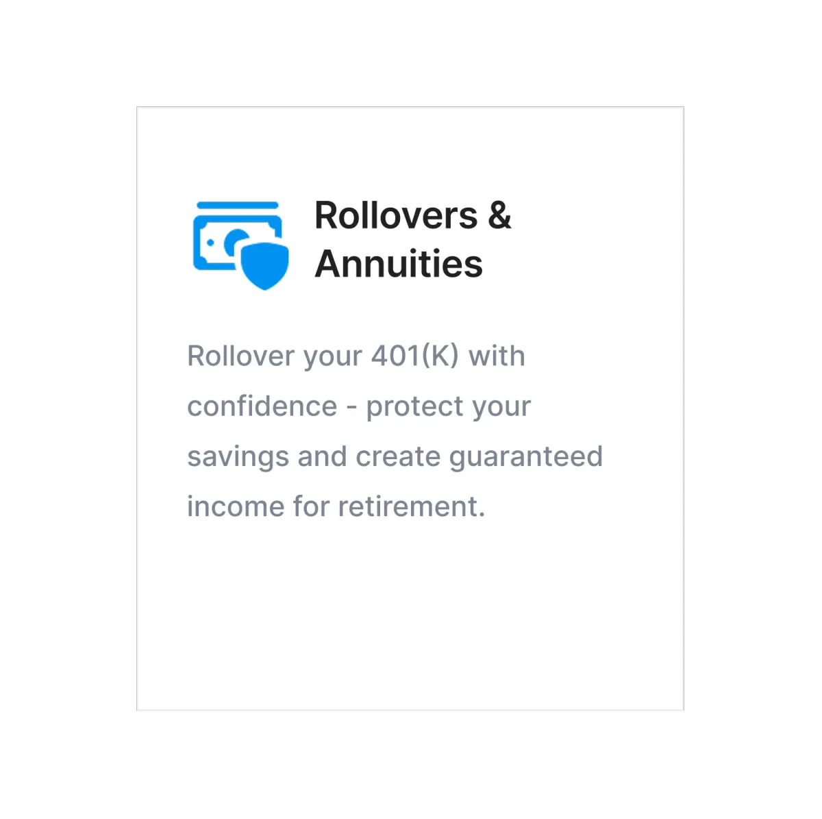 Rollovers & Annuities